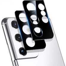 Teknook Galaxy S21 Ultra Zore 3D Kamera Camı - Siyah
