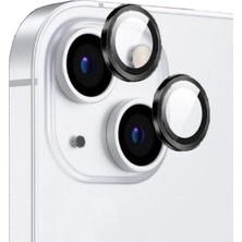 Teknook iPhone 14 Plus Zore Cl-12 Premium Safir Parmak Izi Bırakmayan Anti-Reflective Kamera Lens Koruyucu - Siyah