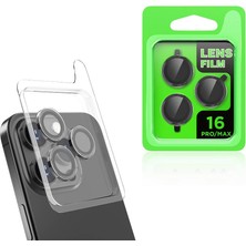 Teknook iPhone 16 Pro Max Zore Cl-07 Kamera Lens Koruyucu - Siyah