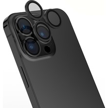 Teknook iPhone 15 Pro Max Zore Mikro Kamera Lens Koruyucu - Siyah