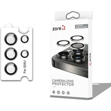 Teknook Galaxy S25 Ultra Zore Cl-12 Premium Safir Parmak Izi Bırakmayan Anti-Reflective Kamera Lens Koruyucu - Siyah
