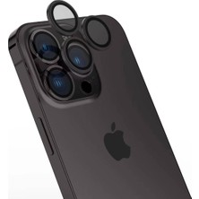 Teknook iPhone 15 Pro Zore Safir Cl-15 Parmak Izi Bırakmayan Anti-Reflective Kamera Lens Koruyucu - Siyah