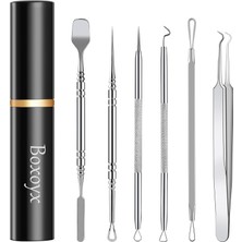 Valor Boxoyx Pimple Popper Alet Seti - 6 Parça Gözenek Hazırlığı Siyah Nokta Çıkarıcı Komedon Çıkarıcı Ki