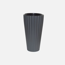 Serinova Lilyum Vazo Saksı 2 No Siyah (3'li Paket)