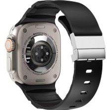 Teknook Watch 10 46MM Zore KRD-145 Metal Tokalı Silikon Kordon - Siyah