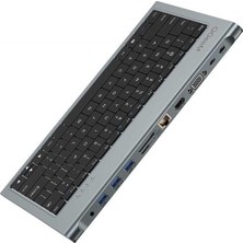 Teknook Qgeem Qg-Uh-11-2 Type-C Hub Klavye - Siyah