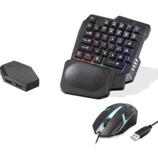 Uslucan Alışveriş Mobil Oyun Klavye Mouse Dönüştürücü Seti Rgb Siyah ND762