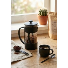 Alvera 350 ml Borosilikat Cam French Press & Siyah Modern Kahve ve Bitki Çayı Demleme Gereci