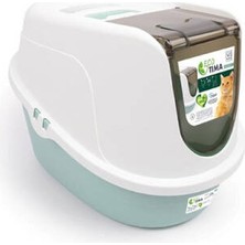 Alvera Eco Tima Kapalı Kedi Tuvaleti Large Deniz Yeşili 60X45X42 cm