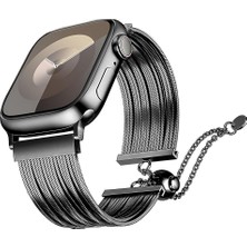Teknook Watch 10 42MM Zore KRD-137 Metal Hasır Kordon - Siyah