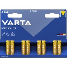 Varta Longlife Aaa Ince Kalem Alkalin Pil Paket 8'li (3'li Paket)