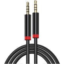 Teknook Zore AU-708 Örgü Tasarımlı Aux Audio Kablo 3.5mm 3m - Siyah