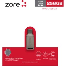 Teknook Zore 3.0 Type-C Metal Otg 256 GB - Gümüş