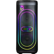 Teknook Zore GD-2611 Dijital LED Göstergeli Mikrofonlu Rgb Tws Çift 6.5 Inç Stereo Bass Kablosuz Karaoke Hoparlör - Siyah