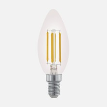 Eglo LED C35 Klar 4 W Sarı 2700K E14 LED Ampul (5'li Paket)