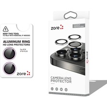 Teknook iPhone 16 Plus Zore Cl-12 Premium Safir Parmak Izi Bırakmayan Anti-Reflective Kamera Lens Koruyucu - Pembe