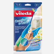 Vileda Comfort & Care Tek Medium Temizlik Eldiveni Mavi (3'li Paket)