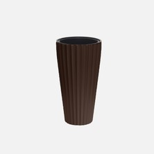 Serinova Lilyum Vazo Saksı 2 No Kahve (3'li Paket)