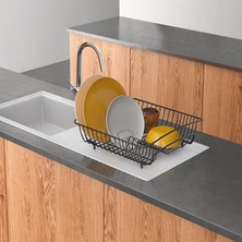 Metaltex Kare Tek Katlı 40X37X14 cm Pvc Siyah Bulaşıklık (4'li Paket)
