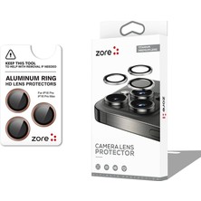 Teknook Apple iPhone 16 Pro Zore Cl-12 Premium Safir Parmak Izi Bırakmayan Anti-Reflective Kamera Lens Koruyucu - Çöl Titanyum