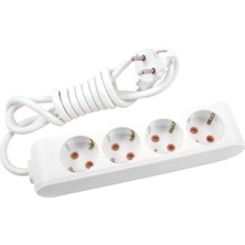 Viko Multi-Let 4'lü Topraklı Kablolu Çocuk Korumalı 5 Metre Priz Beyaz (3'li Paket)
