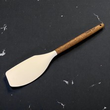 Valor Akasya Saplı Premium Silikon Spatula – Isıya Dayanıklı, Yapışmaz ve Çizmez Yüzeyli, Doğal Ahşap Sap