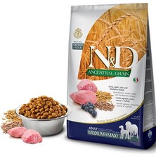 Alvera N&d Ancestral Grain Medium Maxi Yaban Mersinli Kuzulu Düşük Tahıllı Yetişkin Köpek Maması 12 kg