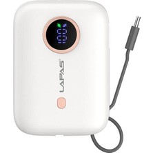 Teknook Lapas LP-PW001 Dijital LED Göstergeli Type-C Kablolu Taşınabilir Powerbank 10.000MAH - Beyaz