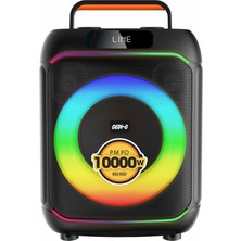 Teknook Zore GD-695 Dijital LED Göstergeli Mikrofonlu Rgb Tws 6.5 Inç Stereo Bass Kablosuz Karaoke Hoparlör - Siyah