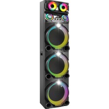 Teknook Zore GD-3127 Dijital LED Göstergeli Mikrofonlu Rgb Tws Üçlü 12 Inç Stereo Bass Kablosuz Karaoke Hoparlör - Siyah