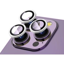 Teknook iPhone 13 Pro Max Zore Cl-12 Premium Safir Parmak Izi Bırakmayan Anti-Reflective Kamera Lens Koruyucu - Gümüş