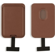 Teknook Zore Crd-09 Dahili Şarj Soket Aparatlı Magnetik Pu Deri Kartlık - Koyu Kahve