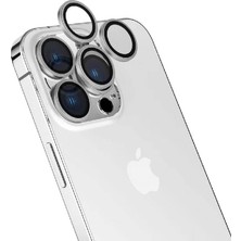 Teknook iPhone 15 Pro Zore Safir Cl-15 Parmak Izi Bırakmayan Anti-Reflective Kamera Lens Koruyucu - Titanyum