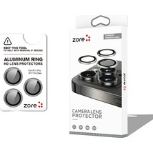 Teknook iPhone 17 Pro Max Zore Cl-12 Premium Safir Parmak Izi Bırakmayan Anti-Reflective Kamera Lens Koruyucu - Titanyum-Gri