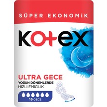 Kotex Ultra Süper Ekonomik Paket Gece 16'lı (8'li Paket)