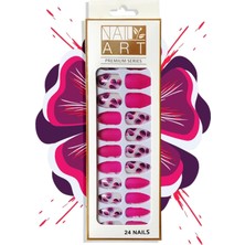 Valor Pembe&beyaz&çiçek Desenli 24'lü Takma Tırnak Seti Pembe & Beyaz & Çi̇çek Desenli̇