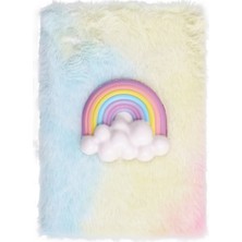Frocx Journal Peluş Defter & Kalem Seti Rainbow (5'li Paket)