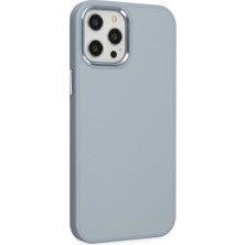 Bezos iPhone 12 Pro Max Kılıf Asya Deri Silikon - Sierra Blue