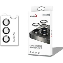 Teknook Galaxy S25 Plus Zore Cl-12 Premium Safir Parmak Izi Bırakmayan Anti-Reflective Kamera Lens Koruyucu - Siyah