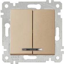 Mutlusan Rita Mekanizmalı Tuş Işıklı Komütatör(Vidalı) Dore (6'li Paket)
