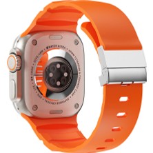 Teknook Watch 10 46MM Zore KRD-145 Metal Tokalı Silikon Kordon - Turuncu