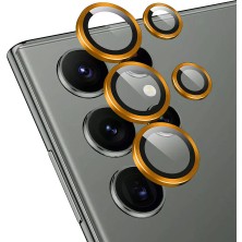 Teknook Galaxy S24 Ultra Zore Cl-12 Premium Safir Parmak Izi Bırakmayan Anti-Reflective Kamera Lens Koruyucu - Turuncu