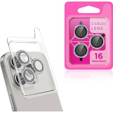 Teknook iPhone 16 Pro Max Zore Cl-06 Kamera Lens Koruyucu - Titanyum-Gri