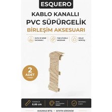 AGK Esquero Kablo Kanallı PVC Süpürgelik Ek Yeri Birleşim Aparatı Çınar Meksikan ESQ607 2 Adet