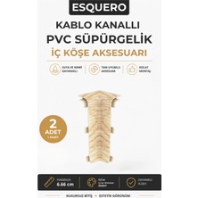 AGK Esquero Kablo Kanallı PVC Süpürgelik İç Köşe Aparatı 6.66 cm Çınar Meksikan ESQ607 2 Adet