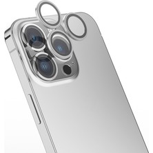 Teknook iPhone 16 Pro Max Zore Mikro Kamera Lens Koruyucu - Gümüş