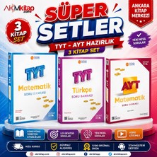 Akm Kitap Üç Dört Beş Tyt Matematik ile Türkçe ve Ayt Edebiyat Soru Bankası 3 Kitap Set