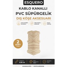 AGK Esquero Kablo Kanallı PVC Süpürgelik Dış Köşe Aparatı 6.66 cm Çınar Meksikan ESQ607 2 Adet