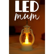Valor LED Mum Mini Kamp Tipi Pil Dahil Dumansız Alev Ledli Yapay Dekoratif Mum Dekor Işığı Beyaz PT430