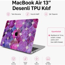 Valor Mcstorey Macbook Air 13 Inç Kılıf Uyumlu A1466 A1369 Çiçek Desenli Tpu Kapak Ince Hafif Darbe Önley